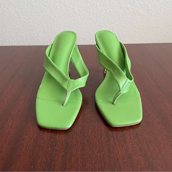 NWT Tony Bianco Bella Mulegreen Lime Nappa Sandals Heels - Picture 5 of 13